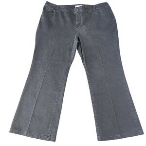 Chicos Size 4 XXL Short Ultimate Fit Barely Flare Leg Jeans Black Platinum Denim